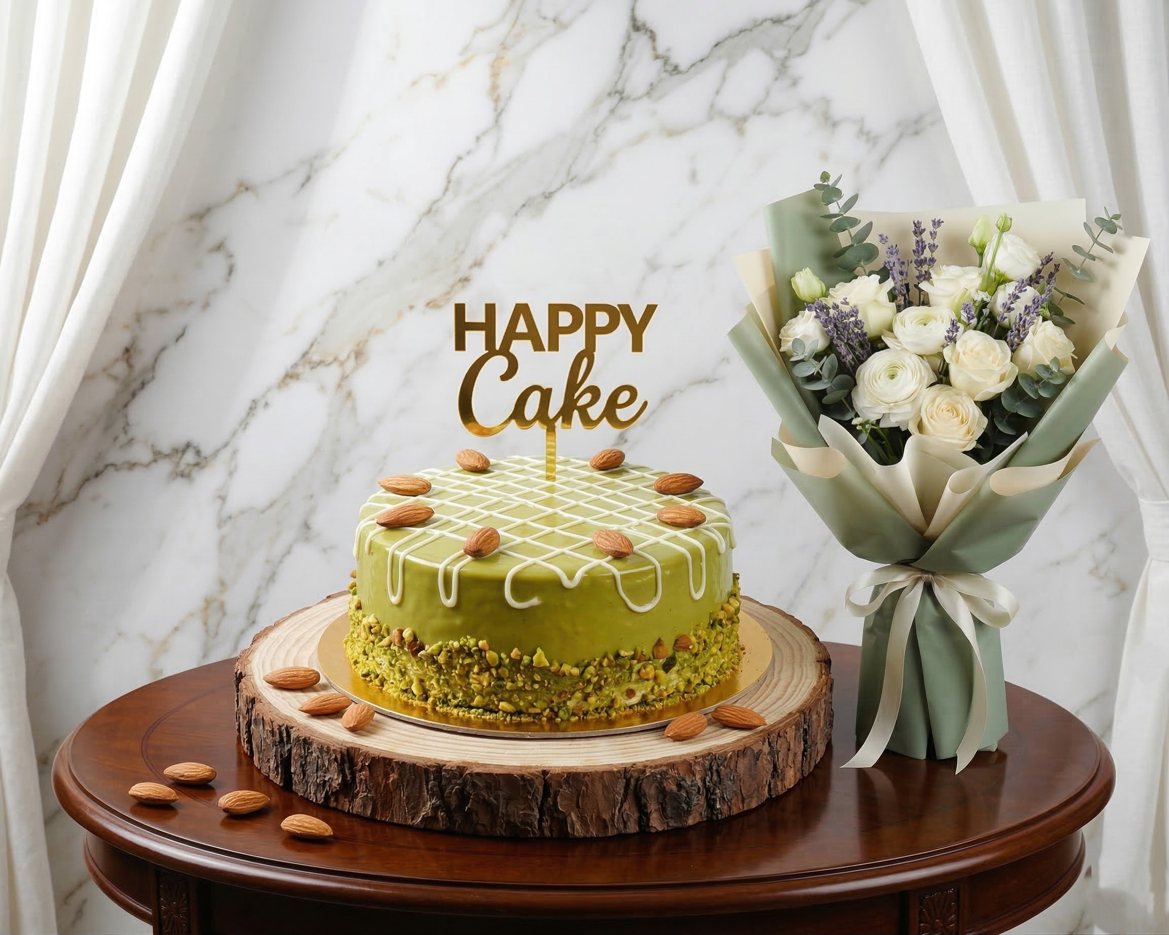 كعكة عيد الميلاد المميزة مع باقة زهور رقم 22